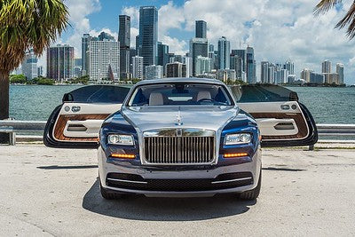 Blue Rolls Royce Wraith