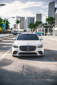 White Mercedes Benz S580